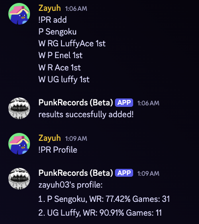 Punk Records — Add match result