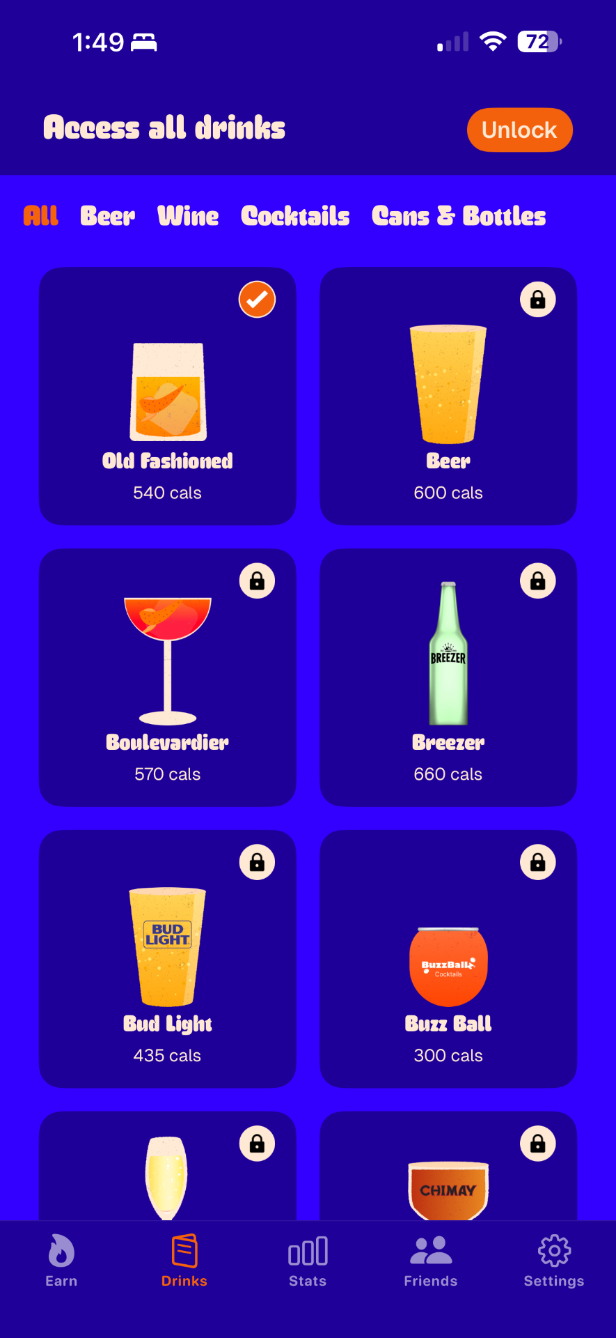 Burnbar — Drinks catalog